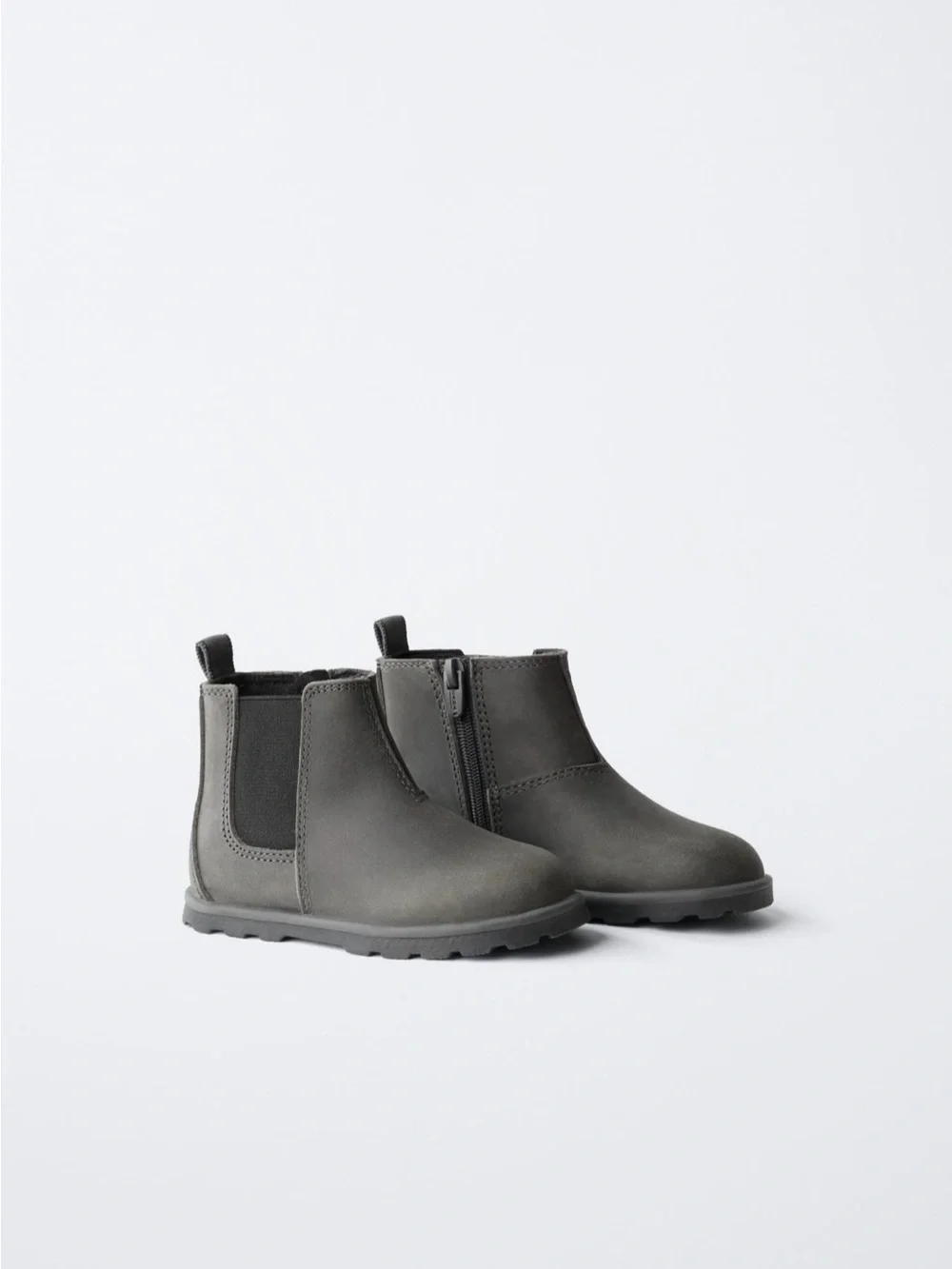 ZARA Leather Barefoot Boots - Anthracite Grey